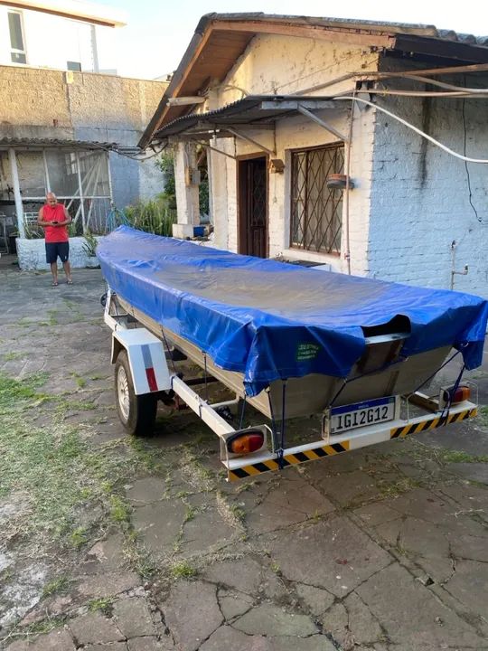 Barco alumínio com carreta rodoviária - Foto 10