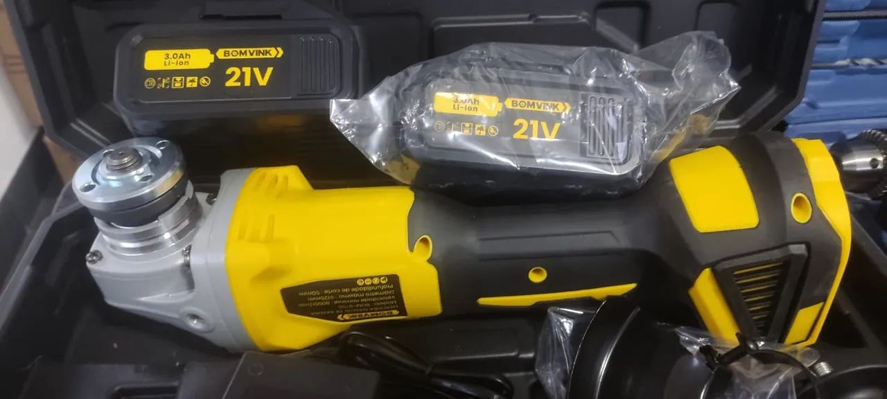 Esmerilhadeira  a bateria 21v  3.0ah Duas baterias - Foto 2