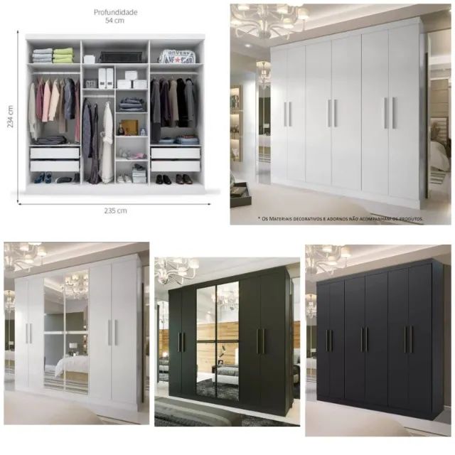 Guarda roupa supreme com ou sem espelho - entregamos no mesmo dia com montagem gratis