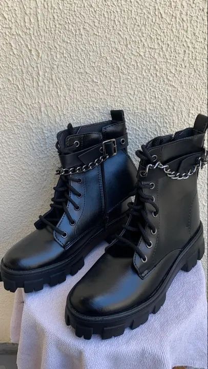 Coturno Feminino Amaro Bota Coturno Feminino Solado Tratorado Com