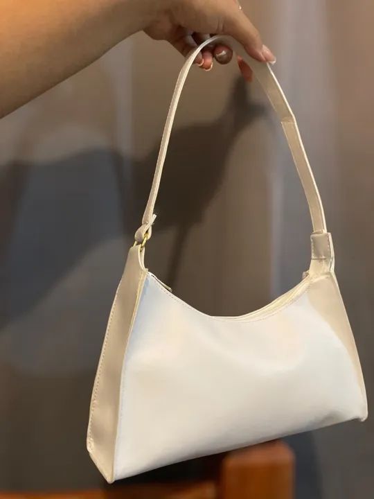 Bolsa baguete na cor gelo de mão de ombro 