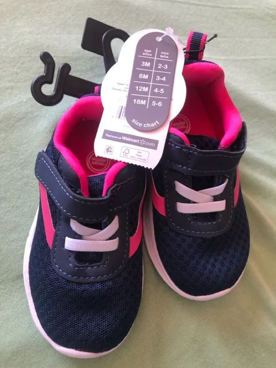Tênis Infantil Bebê - Azul e Rosa - Tamanho 18M - Foto 4
