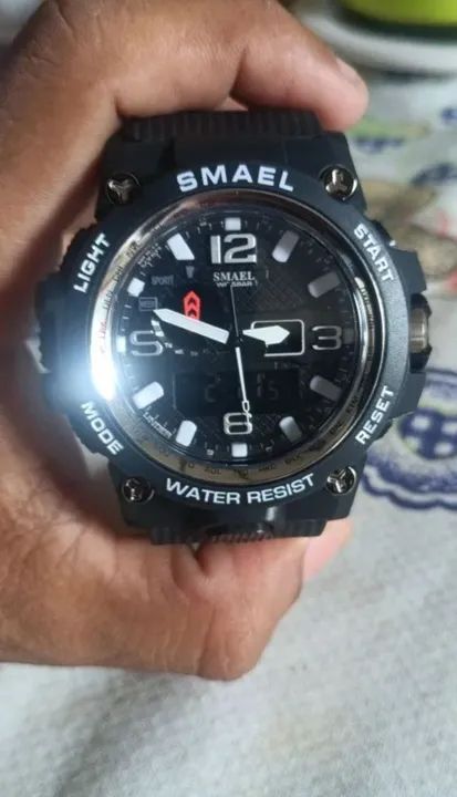 Relógio SMAEL Dual-Time Preto+Branco - Foto 2