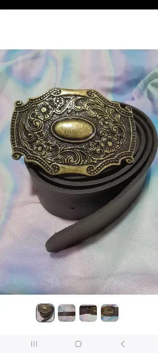 Cinto de Couro com Fivela Vintage