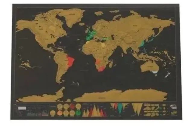 Mapa mundi de raspar, presente,  - Foto 4