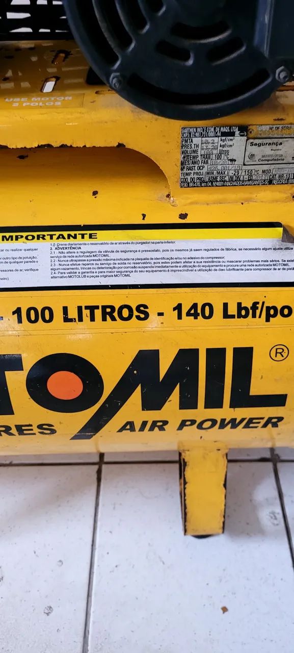 Compressor motomil 10pl 100 litros - Foto 4