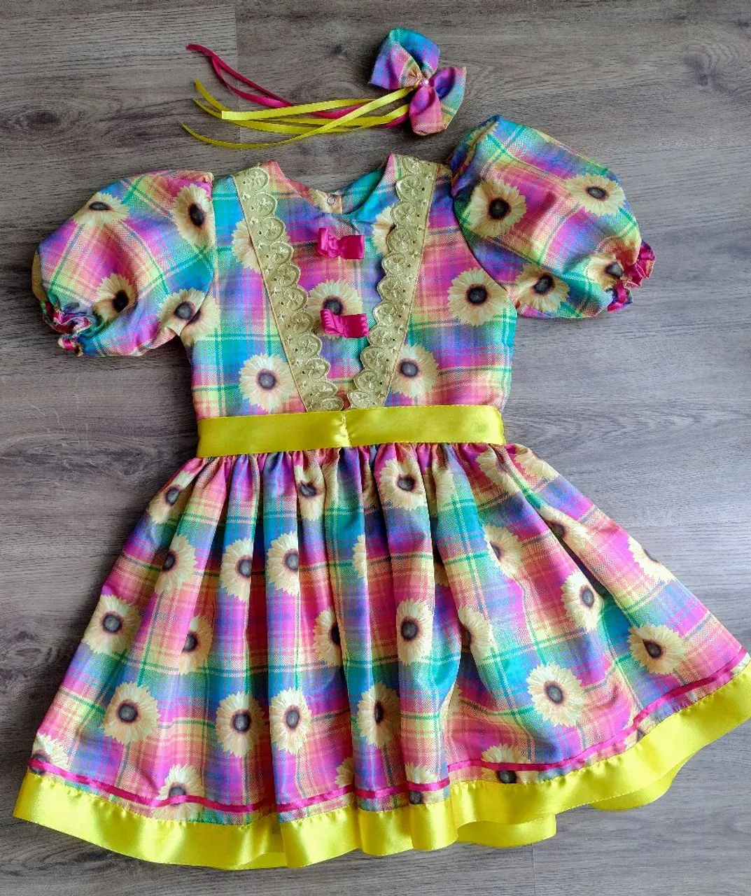 Vestido Infantil Festa Junina - Girassol