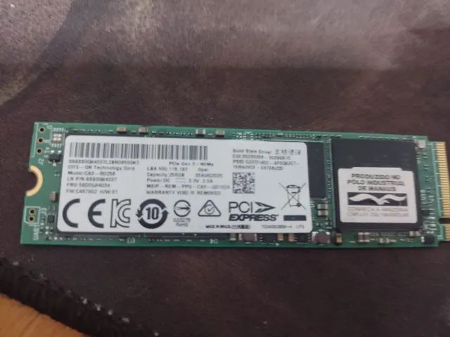 SSD 256GB NVME M2, pcie gen 3