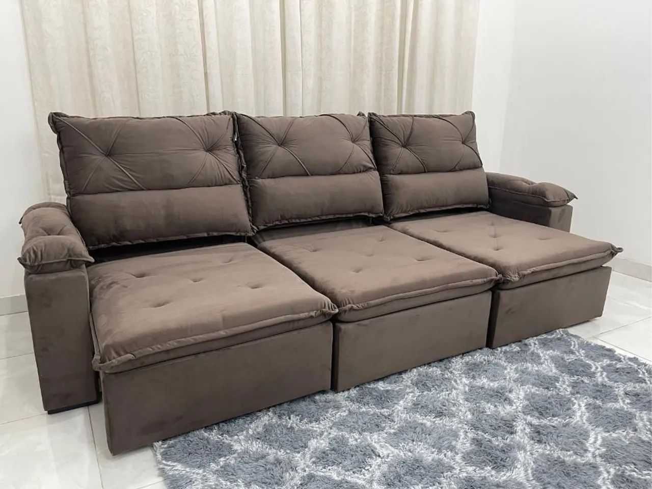 SOFÁ RETRÁTIL RECLINÁVEL 280 LARGURA TRÊS MÓDULOS SUPER CONFORTO!! 828LO9