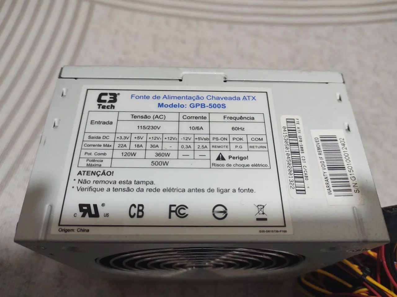 Fonte PC 500W Reais.  - Foto 4
