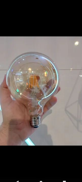 Lâmpada led filamento G125 4w âmbar  - Foto 2