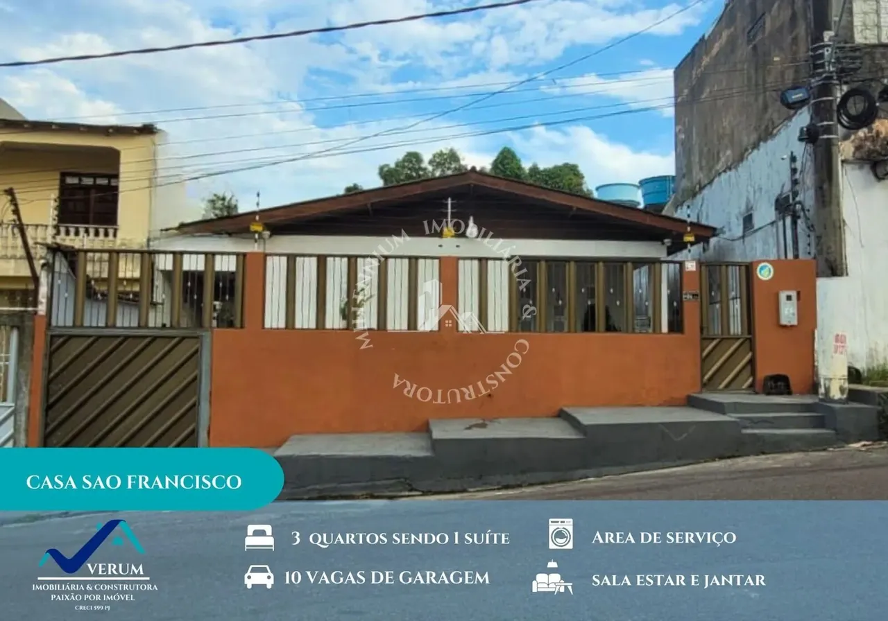 Casa em via Pública, B. São Francisco, 04 Qts, modulados, climatizada e 08 vgs, Manaus - A