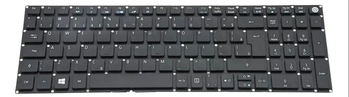 Teclado Para Notebook Acer Aspire E5-573-37ep Abnt2 Br Com Ç Cor Preto