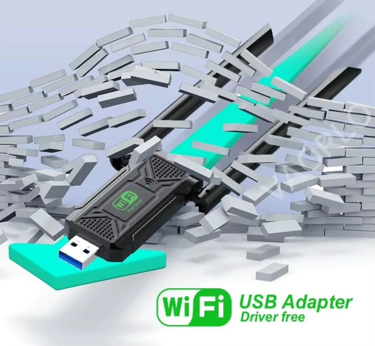 Adaptador USB WiFi Wireless 1200Mbps Dual Antena - Foto 2