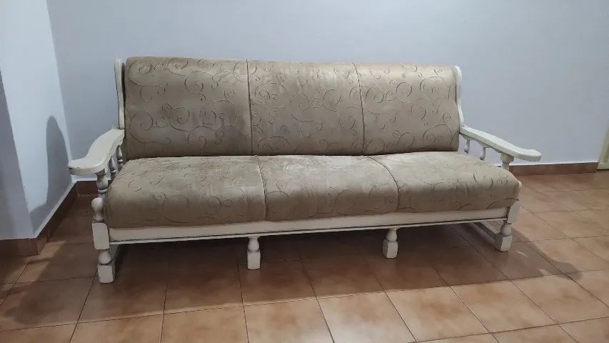 Sofá vintage 3 lugares com 2 poltronas - relíquia