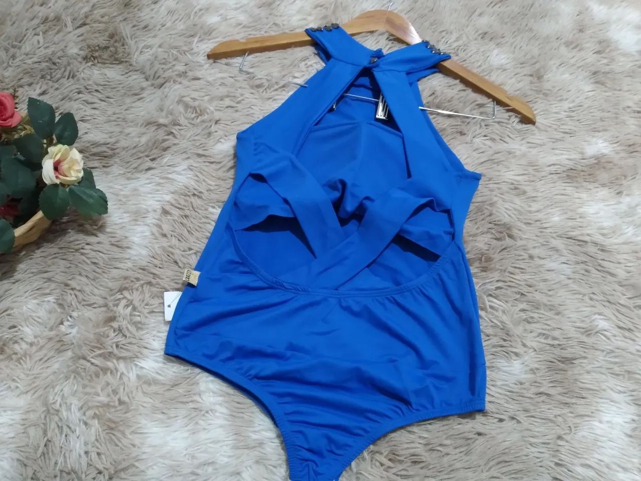 Body azul gola alta Tam P - Foto 3