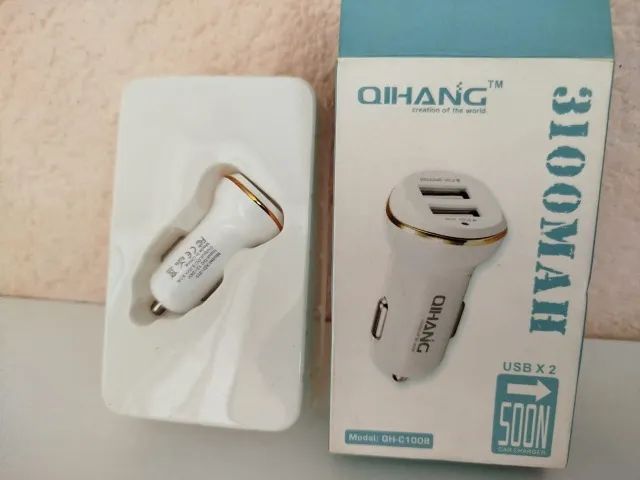 Carregador Veicular Simples Com 2 Entradas Usb Fácil Instalar
