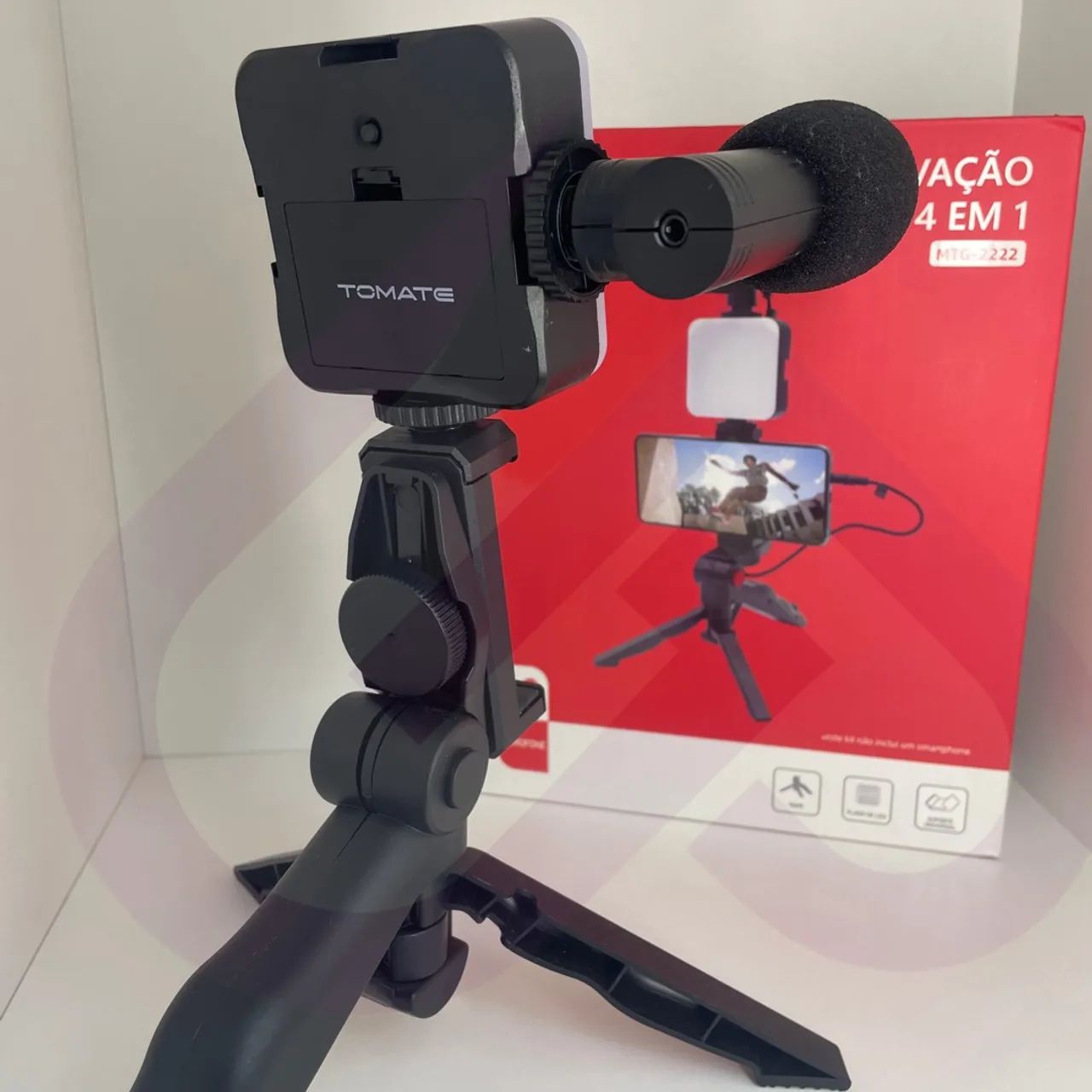 Kit Gravação 4 em 1 para Celular - Iluminação, Microfone, Tripé - Foto 2