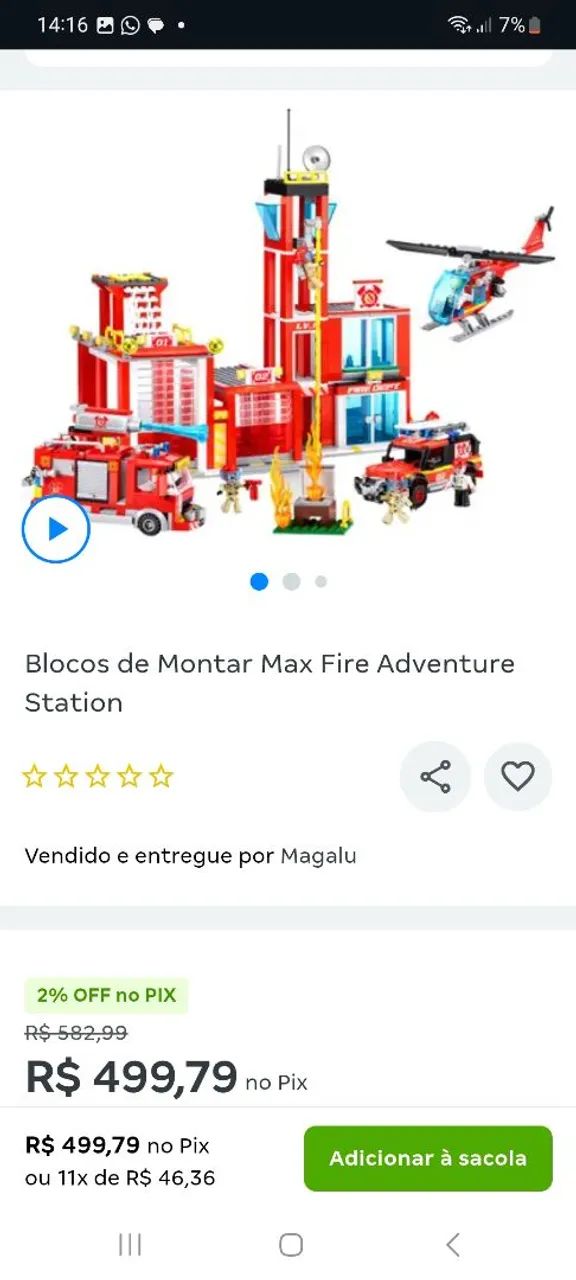 INCRÍVEL CIDADE DE BOMBEIROS BLOCOS DE MONTAR NOVO - Foto 3