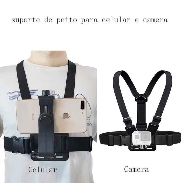 Suporte de peito para cameras ou celular