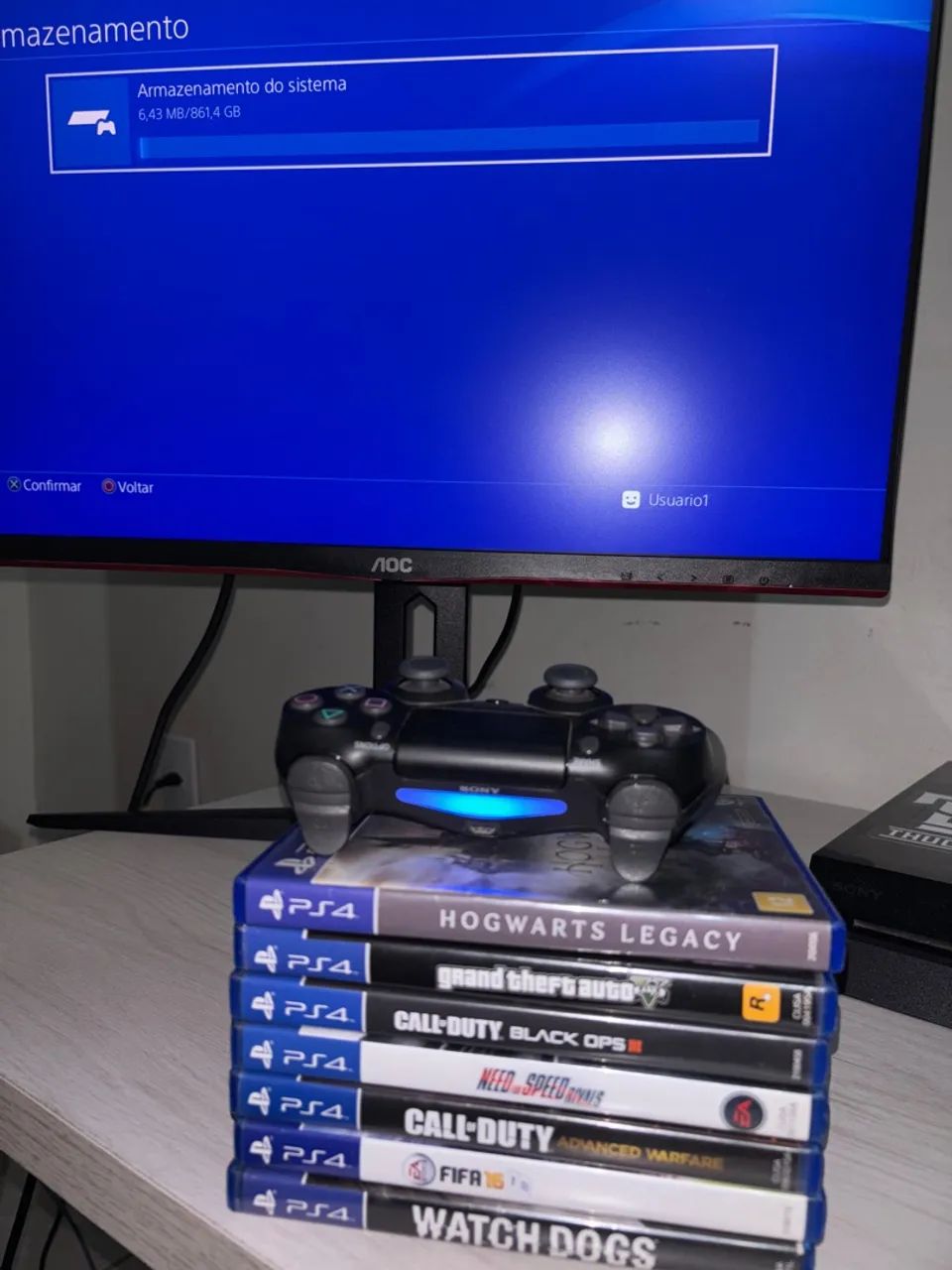PS4 1TB + 6 JOGOS + 1 CONTROLE  - Foto 2
