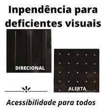 Piso tátil alerta e direcional 25x25 cor preto
