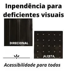 Piso tátil alerta e direcional 25x25 cor preto