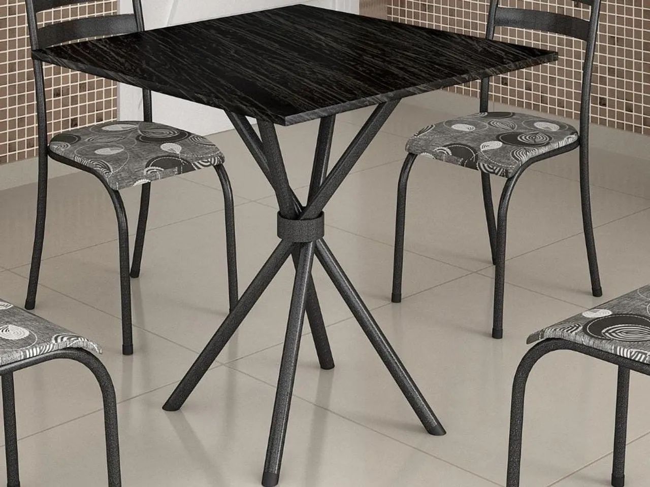 Conjunto de Mesa de Jantar com 4 Cadeiras Nova  - Foto 2