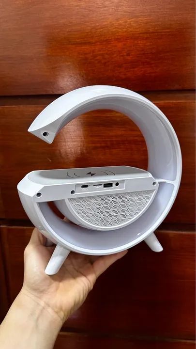 Luminária LED RGB G com Bluetooth e Carregador Wireless - Foto 4