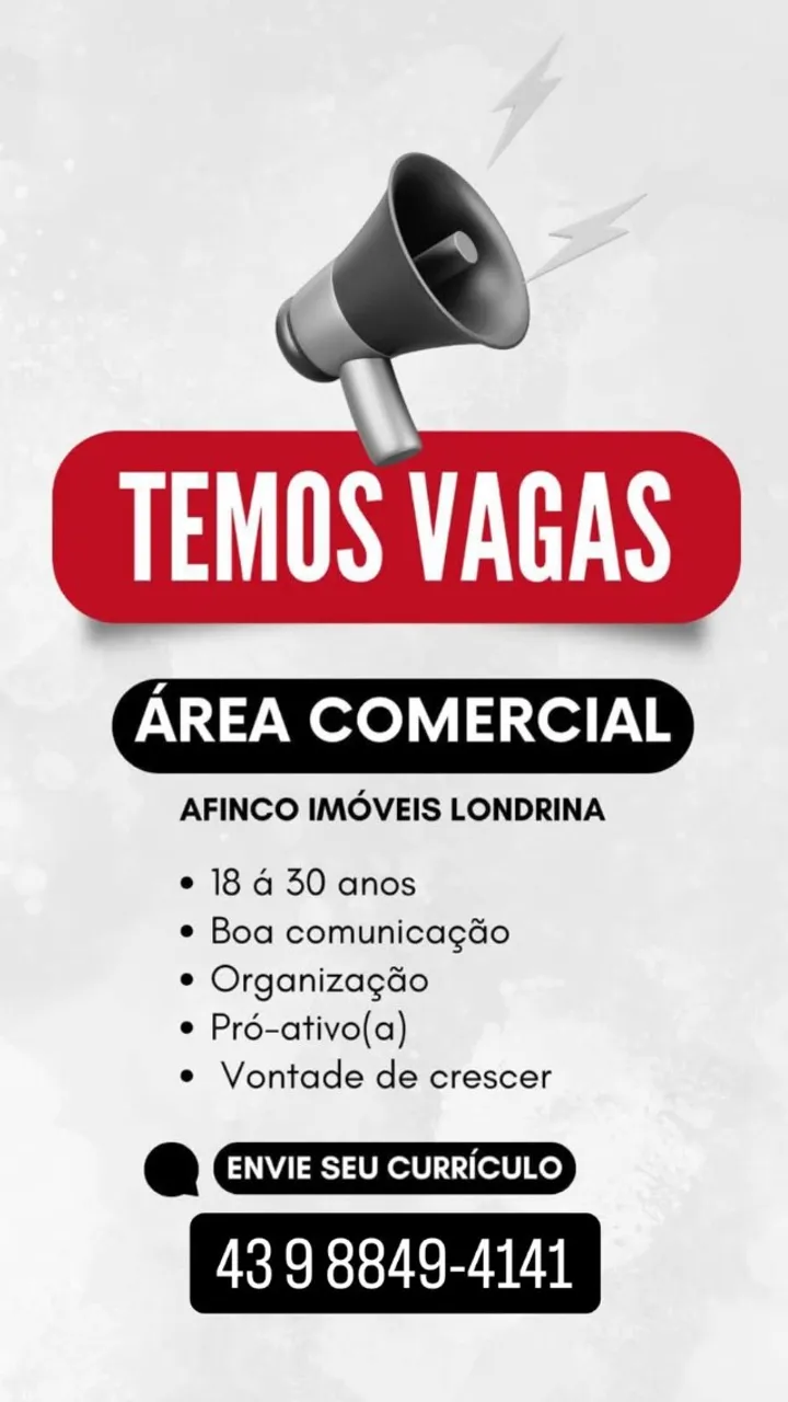 VAGA PARA CONSULTOR DE VENDAS - SEU SUCESSO COMEÇA AQUI!