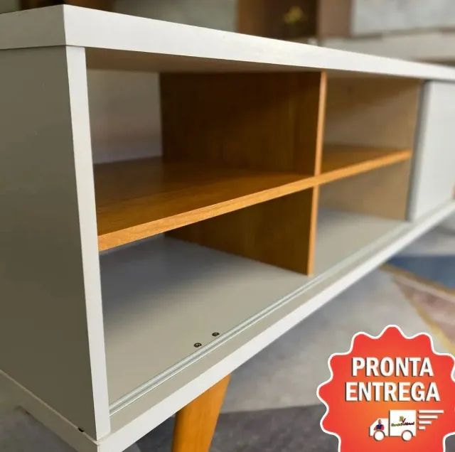 Bancada Permóbili Paraty 100% Mdf - Off White/cinamomo - Entrega Rápida  - Foto 2