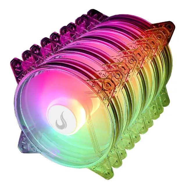 Kit 5 Cooler Fan Rise Mode Crystal Sound, 120mm, ARGB, Transparente, NOVO, Lacrado - Foto 5