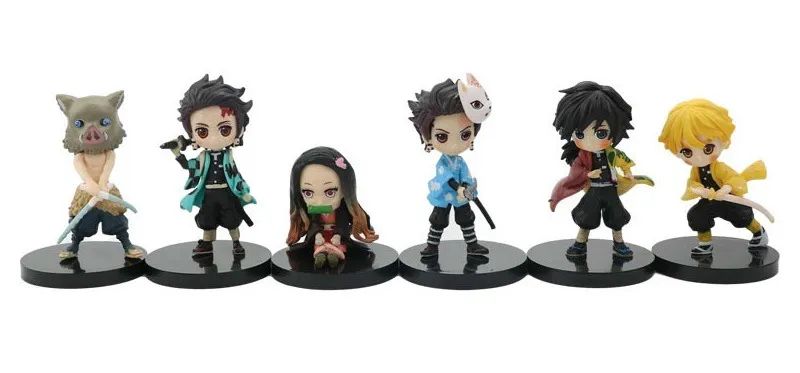 Kit com 06 bonecos miniatura, demon slayer, kimetsu no yaiba - Foto 2