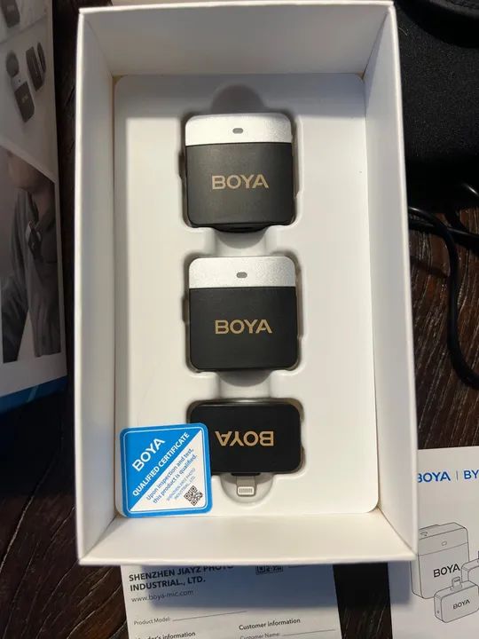 Microfone Sem Fio Duplo BOYA BY-M1V6 para iOS - Foto 3