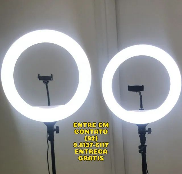 Ring Light 14 Polegadas Com Tripé De Até 2 Metros - Entrega das 9 até 22hrs - Foto 3