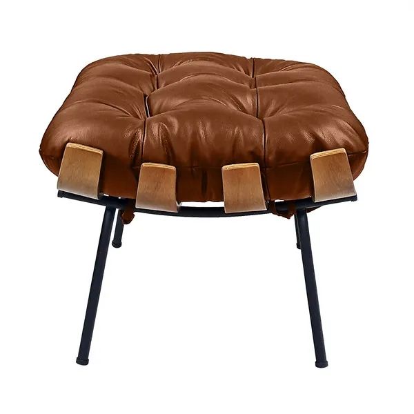 Poltrona e Puff Costela em Couro Sintético - Clássico do Design Brasileiro - Foto 4