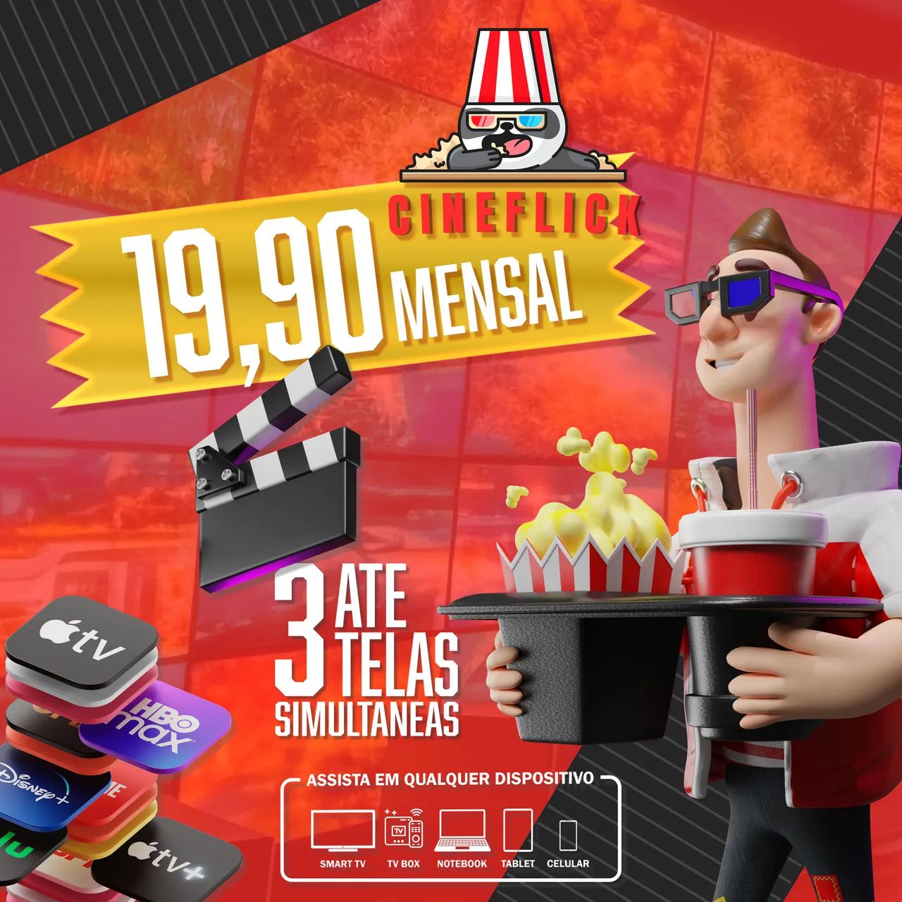 PLATAFORMA DE FILMES E SERIES CINEFLICK  - Foto 2