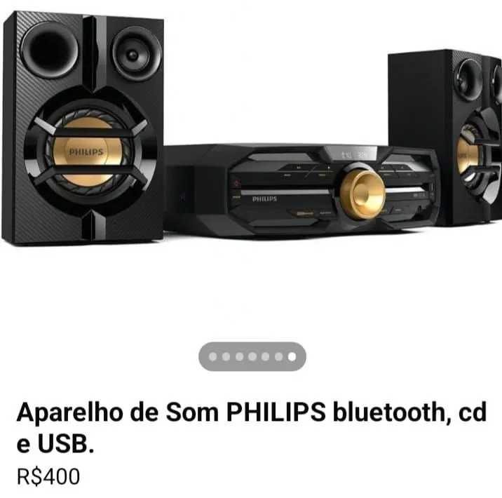Som PHILIPS Bluetooth, CD e USB - R$400