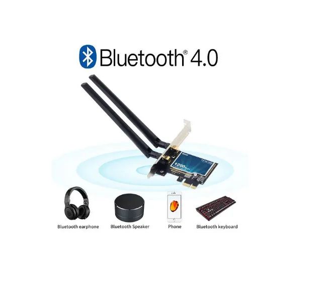 Placa de Rede Wifi Dual Band Pci-e Ac 1200Mbps Fenvi - Foto 2