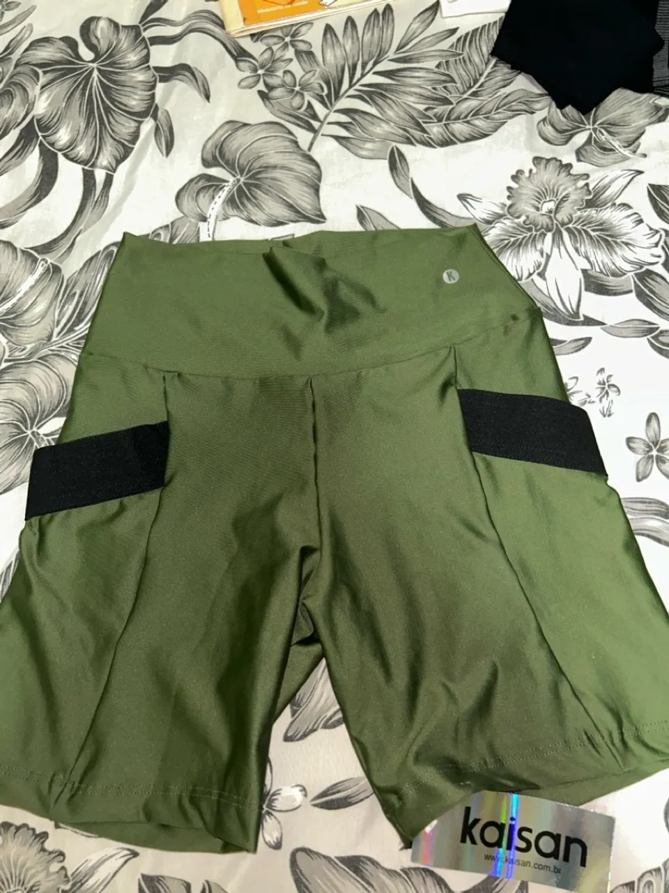 Shorts Feminino Verde com bolso 