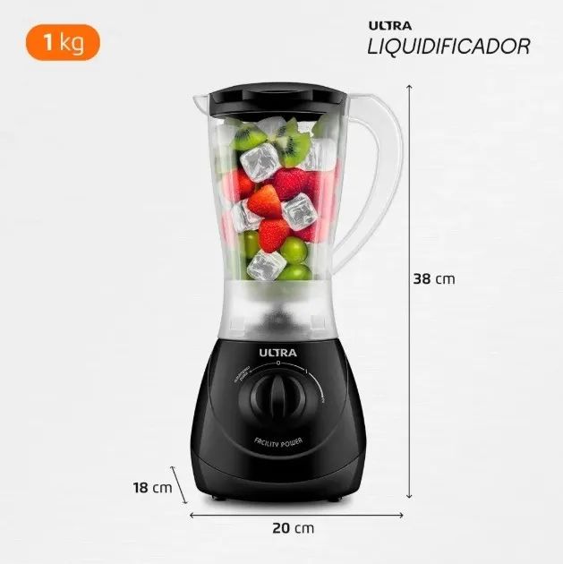 Liquidificador Mondial Ultra Facility Power, 550W, 2 Vel.+ pulsar, Preto -110V (NOVO) - Foto 6