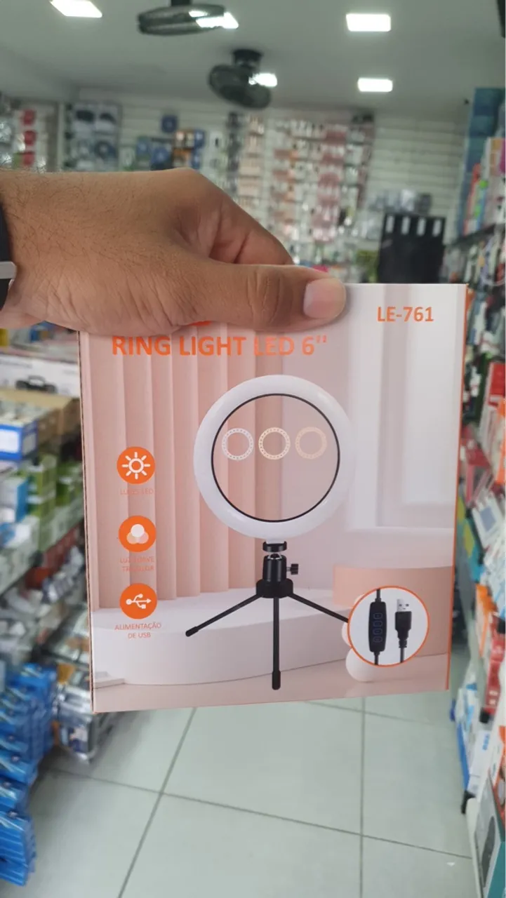 Ring Light LED 6" com Tripé de mesa- Iluminação Perfeita