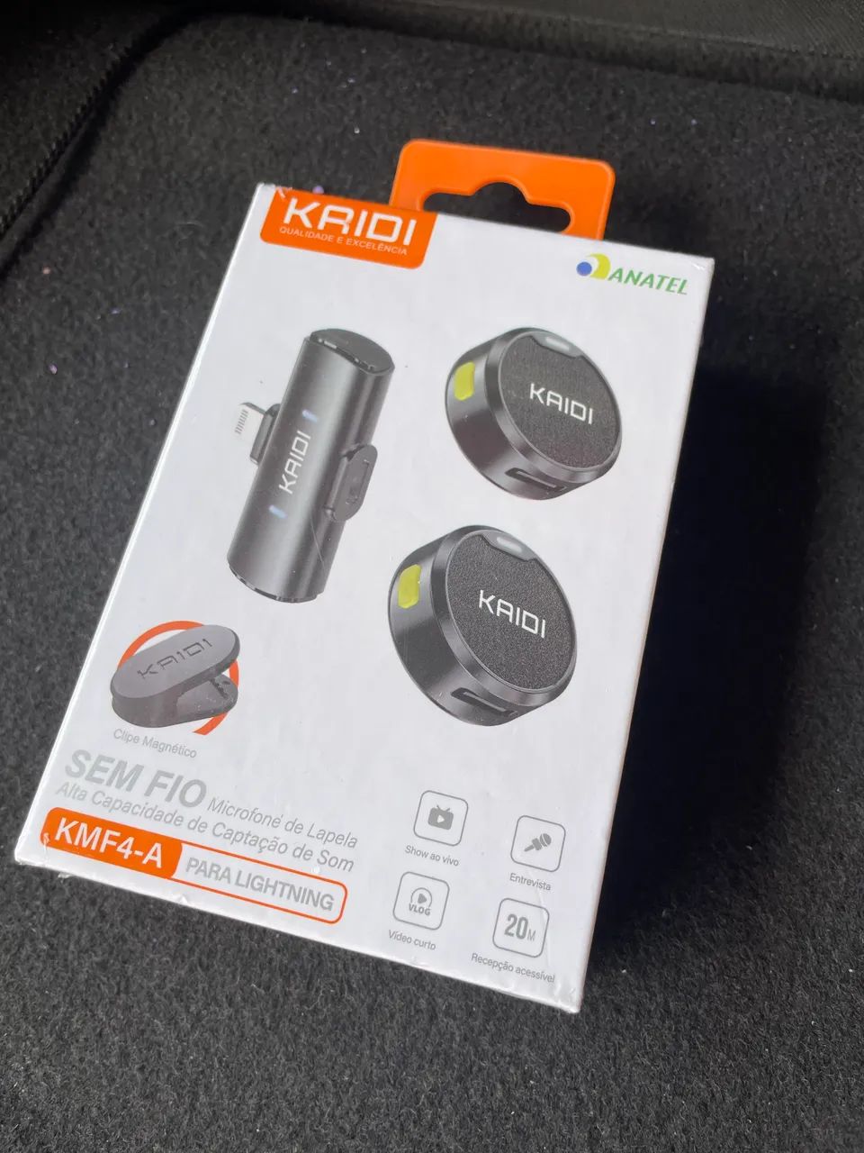 Microfone de lapela Kaidi duplo
