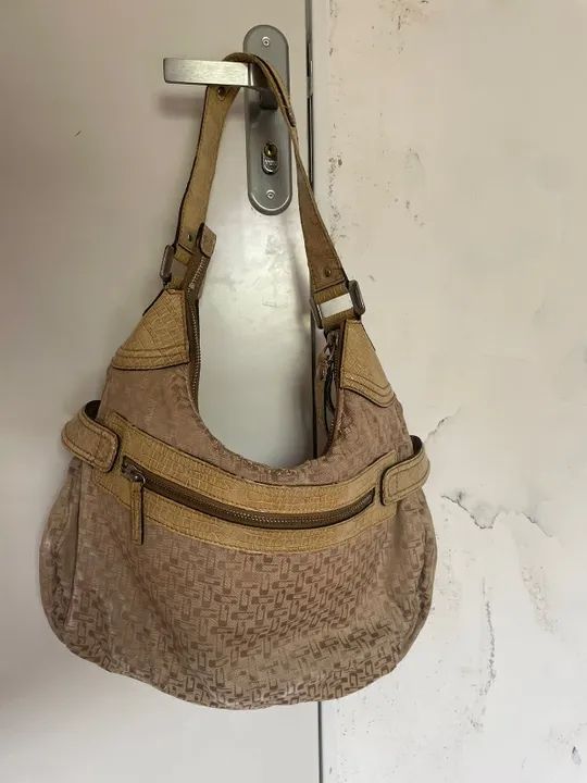 Bolsa Guess Bege Original Vintage Brecho - Foto 5