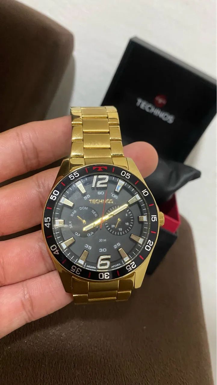 Relógio Technos Masculino Racer Premium Dourado - Foto 3