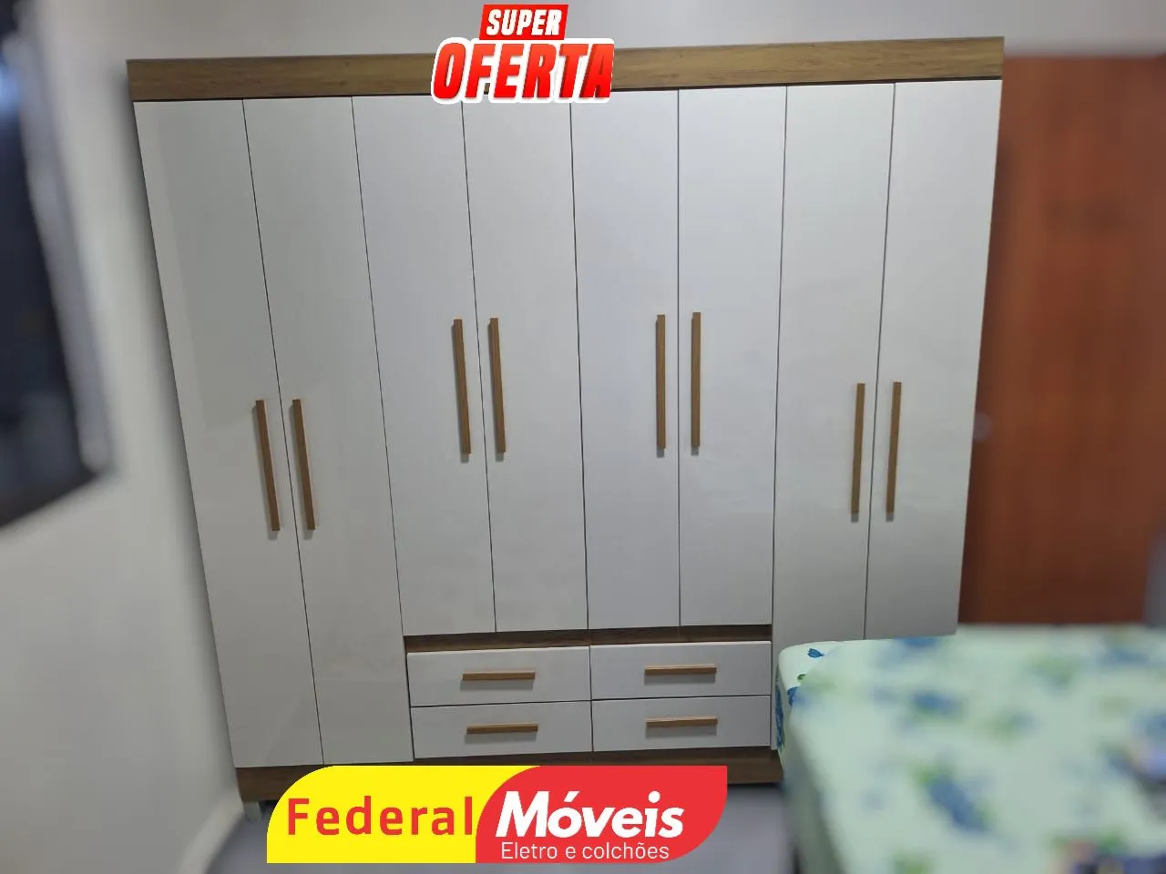 Guarda Roupa Novo com 8 Portas e 4 Gavetas - Amplo, Moderno e Super Funcional!