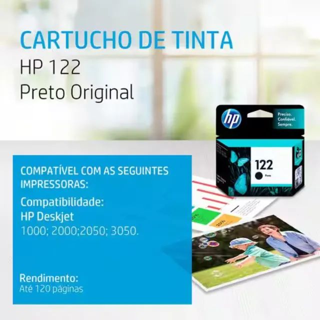 Cartucho de Tinta Preta Hp 122 - Foto 2