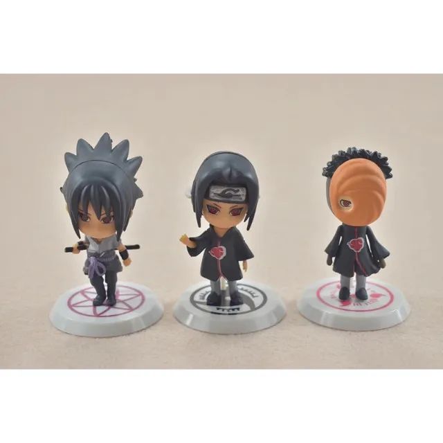 Kit 6 Bonecos - Naruto, Sasuke, Itachi, Obito, Gaara e Killer B - Miniaturas Pçs Shippuden - Foto 4