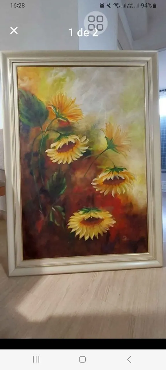 Quadro de girassóis emoldurado