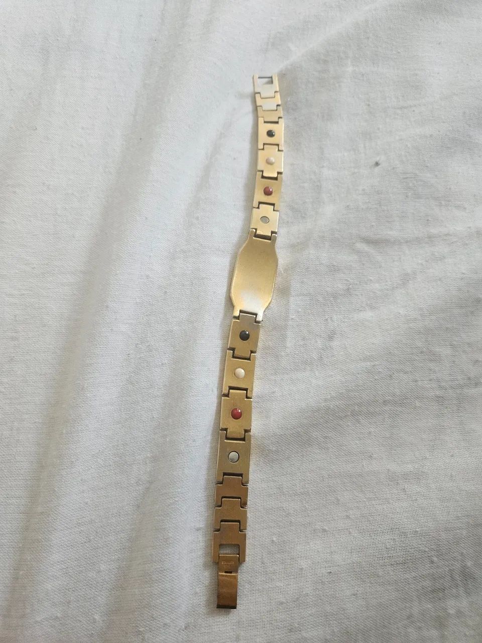 Bracelete de aço com banho de ouro - Foto 2